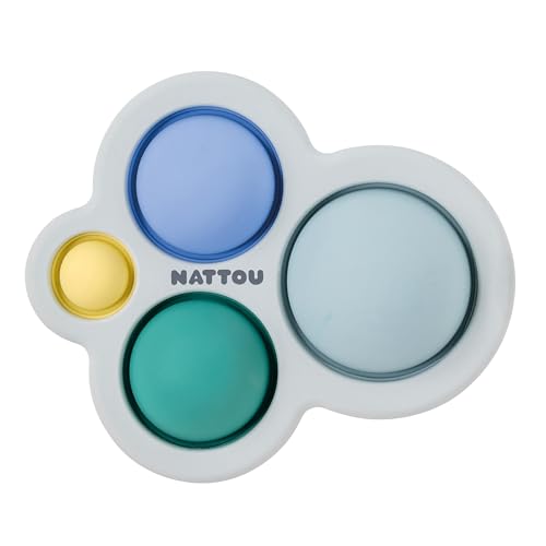 Nattou- Giocattoli Pop-it, Colore Blu, 875486