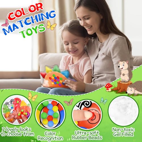 Pipihome Giocattoli per Bambini con Ordinamento dei Colori,Giocattolo per L'Ordinamento dei Colori Riccio Fidget,Gioco di Ordinamento dei Colori per L'Apprendimento Prescolare - immagine 5