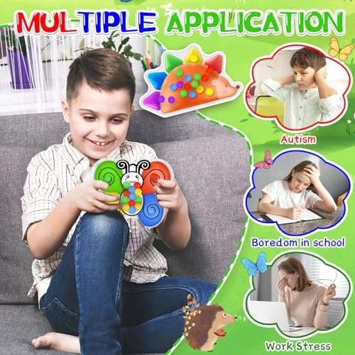 Pipihome Giocattoli per Bambini con Ordinamento dei Colori,Giocattolo per L'Ordinamento dei Colori Riccio Fidget,Gioco di Ordinamento dei Colori per L'Apprendimento Prescolare - immagine 6