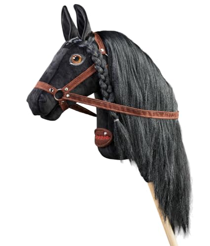 Ponnie Cavallo hobby horse giocattolo per bambini, con occhi dipinti a mano, realizzato in un'officina protetta taglia S