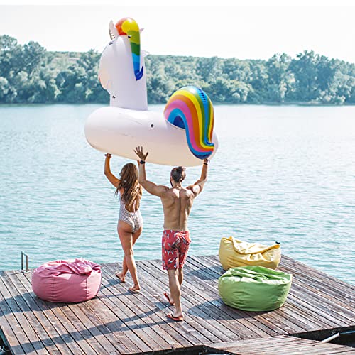 SUNACE Unicorno Gonfiabile Gigante - Unicorno Giocattoli Piscina Galleggiante gonfiabile unicorno Materasso Gonfiabile Unicorno in Mare Spiaggia Giocattolo Gonfiabile Unicorno per Bambini e Adulti - immagine 4