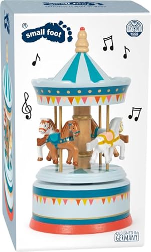 Small Foot Carillon Giostra dei Cavalli, Circo in Legno, Decorazione per la cameretta, con Dolce Ninna Nanna, 12321 Giocattoli, Multicolore, zzzz-s - immagine 6