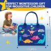 TINIFO Giochi Montessori Busy Board 1 2 3 Anno, Libro Silenzioso, Giocattolo per Sviluppare La Sensibilità E La Motricità Fina, Regalo per Bambini E Bambine (Blu) - immagine 6