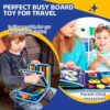 TINIFO Giochi Montessori Busy Board 1 2 3 Anno, Libro Silenzioso, Giocattolo per Sviluppare La Sensibilità E La Motricità Fina, Regalo per Bambini E Bambine (Blu) - immagine 7