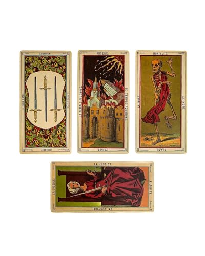 Vieux Monde Express Grand Etteilla Tarot Deck Trois & Guide | Oversize, Tarocchi Egitto | pubblicato nel 1800, B.P. Grimaud, Divinazione vintage, Facsimile - immagine 3