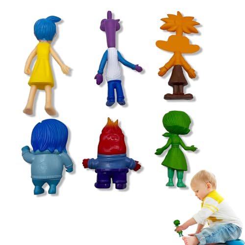 YongSral 6 Pezzi Personaggi Inside Out 2, Inside Out 2 Personaggi, Inside Out 2 Figurines, Pupazzo Inside out 2, Inside Out 2 Toys, Inside Out 2 Figures, Regalo di Compleanno per Bambini