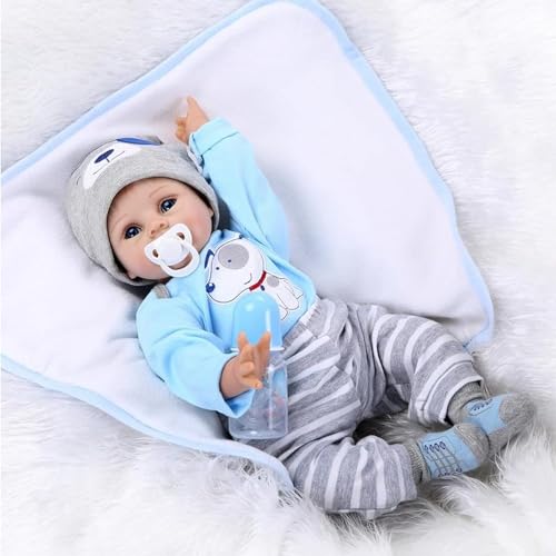 ZIYIUI Bambole Reborn 22 Pollici 50 Cm Realistico Bambole Bambino Neonatale Simulazione Morbido Silicone Vinile Reborn Toddler Babies Bebe Reborn Maschio Reborn Baby Dolls Regalo - immagine 4