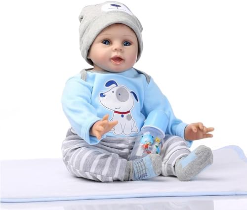 ZIYIUI Bambole Reborn 22 Pollici 50 Cm Realistico Bambole Bambino Neonatale Simulazione Morbido Silicone Vinile Reborn Toddler Babies Bebe Reborn Maschio Reborn Baby Dolls Regalo - immagine 7