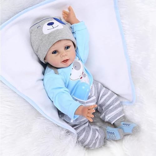 ZIYIUI Bambole Reborn 22 Pollici 50 Cm Realistico Bambole Bambino Neonatale Simulazione Morbido Silicone Vinile Reborn Toddler Babies Bebe Reborn Maschio Reborn Baby Dolls Regalo - immagine 8