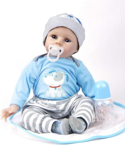 ZIYIUI Bambole Reborn 22 Pollici 50 Cm Realistico Bambole Bambino Neonatale Simulazione Morbido Silicone Vinile Reborn Toddler Babies Bebe Reborn Maschio Reborn Baby Dolls Regalo - immagine 10