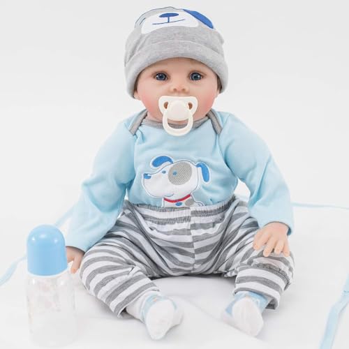 ZIYIUI Bambole Reborn 22 Pollici 50 Cm Realistico Bambole Bambino Neonatale Simulazione Morbido Silicone Vinile Reborn Toddler Babies Bebe Reborn Maschio Reborn Baby Dolls Regalo