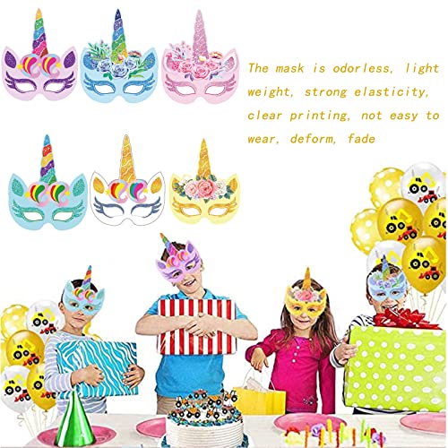 12 Pezzi Arcobaleno Unicorno Maschere Unicorno Party, Maschere Unicorno Carta Carnevale Bambini, Compleanno Dell'Unicorno Maschere, Per Decorazioni per La Casa, Cosplay, Graffiti Fatti a Mano - immagine 5