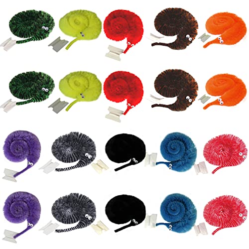 20 accessori per vermi intrecciati, bruchi intrecciati invisibili, accessori in peluche intrecciati su corda per la festa del martedì grasso, la festa del carnevale, i bambini e i gatti (10 colori)