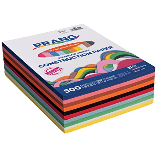 Art Street - Carta da costruzione leggera, 10 colori assortiti, 22,9 x 30,5 cm, 500 fogli - immagine 11
