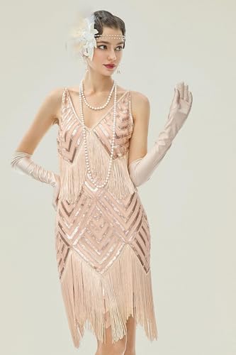 BABEYOND Set Accessori Anni 20 Flapper Fascia Gatsby Collana Perle Guanti Lunghi Porta Sigaretta di Stile Anni 20 per Prom Ballo Feste a Tema Vintage - immagine 3