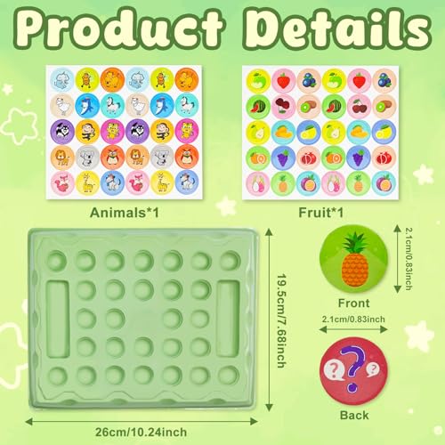 Cuackamily Memory Game, Giocattolo Educativo Multicolore Thème des Animali & Frutta per i Più Piccoli, Gioco da Tavolo da Gioco, Family Gioco di Memoria Regalo di Compleanno per Bambini 3 4 5 6+ Anni - immagine 3