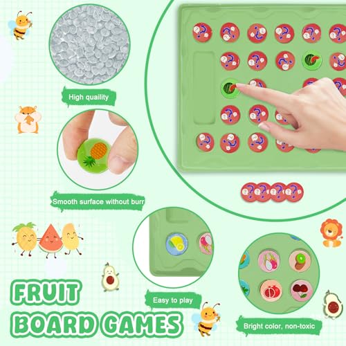 Cuackamily Memory Game, Giocattolo Educativo Multicolore Thème des Animali & Frutta per i Più Piccoli, Gioco da Tavolo da Gioco, Family Gioco di Memoria Regalo di Compleanno per Bambini 3 4 5 6+ Anni - immagine 5