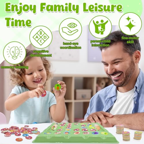 Cuackamily Memory Game, Giocattolo Educativo Multicolore Thème des Animali & Frutta per i Più Piccoli, Gioco da Tavolo da Gioco, Family Gioco di Memoria Regalo di Compleanno per Bambini 3 4 5 6+ Anni - immagine 6