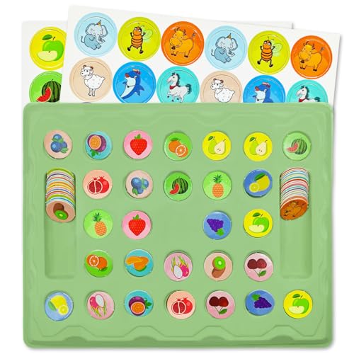 Cuackamily Memory Game, Giocattolo Educativo Multicolore Thème des Animali & Frutta per i Più Piccoli, Gioco da Tavolo da Gioco, Family Gioco di Memoria Regalo di Compleanno per Bambini 3 4 5 6+ Anni