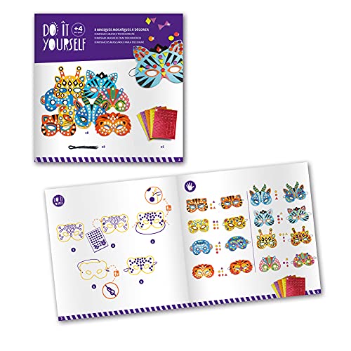 DJECO- Máscaras para Animales de la Selva Maschere per Decorare Animali della Giungla (37900), Multicolore, 1 - immagine 4