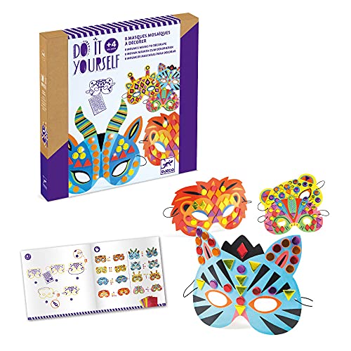 DJECO- Máscaras para Animales de la Selva Maschere per Decorare Animali della Giungla (37900), Multicolore, 1 - immagine 8