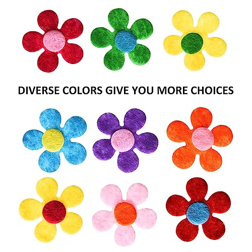 Feltro in Fogli,Fiori in Feltro,Tessuto Artigianale Fiori,Fiore di Feltro in Tessuto,Feltri Fiori Abbellimenti,Fiori di Feltro per Decorazioni,attività Creative con Il Feltro per Bambini,100pcs - immagine 3