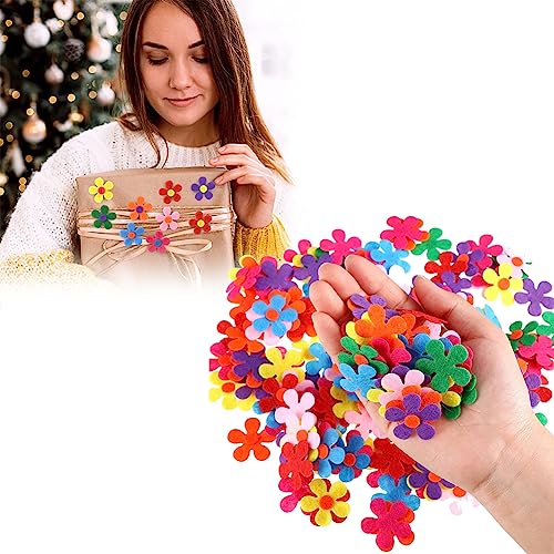Feltro in Fogli,Fiori in Feltro,Tessuto Artigianale Fiori,Fiore di Feltro in Tessuto,Feltri Fiori Abbellimenti,Fiori di Feltro per Decorazioni,attività Creative con Il Feltro per Bambini,100pcs - immagine 7