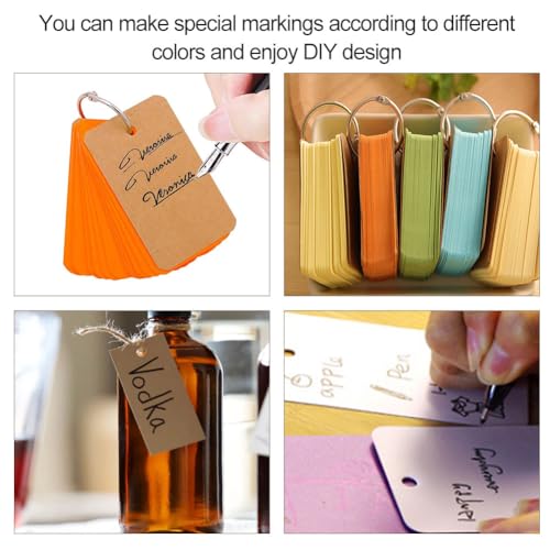 Flashcard Carta Kraft,Colore Flash Cards con Raccoglitore ad Anelli,Flash Cards,Blocchi di Flash Card,per Scuola, Apprendimento, ​Memoria, Appunti, Carta Kraft Vuota, 7 x 4 cm, 6 Pezzi,6 Color - immagine 7