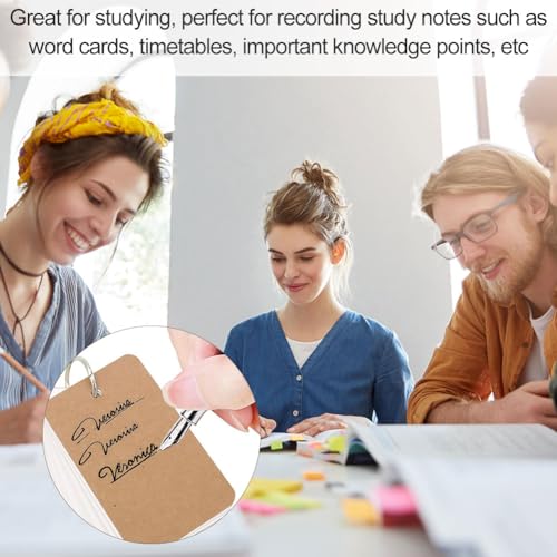 Flashcard Carta Kraft,Colore Flash Cards con Raccoglitore ad Anelli,Flash Cards,Blocchi di Flash Card,per Scuola, Apprendimento, ​Memoria, Appunti, Carta Kraft Vuota, 7 x 4 cm, 6 Pezzi,6 Color - immagine 8