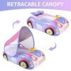 Galleggiante gonfiabile per piscina per bambini, con tettoia parasole regolabile e sedile di sicurezza, giocattoli per bambini da 1 a 4 anni - immagine 3