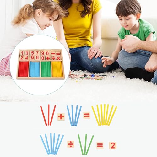 Giocattoli matematici Montessori,Montessori Giocattolo Matematico,Giocattoli Educativi per Matematica,Giocattolo Matematico in Legno,Giocattolo Matematico Montessori,Colorato Bastoncini Conteggio - immagine 6