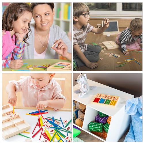 Giocattoli matematici Montessori,Montessori Giocattolo Matematico,Giocattoli Educativi per Matematica,Giocattolo Matematico in Legno,Giocattolo Matematico Montessori,Colorato Bastoncini Conteggio - immagine 7