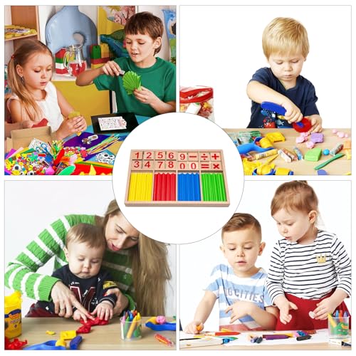Giocattoli matematici Montessori,Montessori Giocattolo Matematico,Giocattoli Educativi per Matematica,Giocattolo Matematico in Legno,Giocattolo Matematico Montessori,Colorato Bastoncini Conteggio - immagine 8