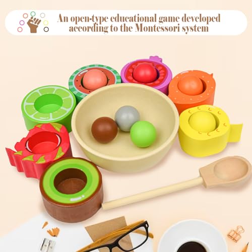 Hyacinthy Giocattoli a Colori per Bambini, Palline in Tazze, Giochi in Legno Montessori, Giocattolo Bambino, Giochi educativi Colori Bambini dell'abbinamento per Bambini di 3 Anni - immagine 6
