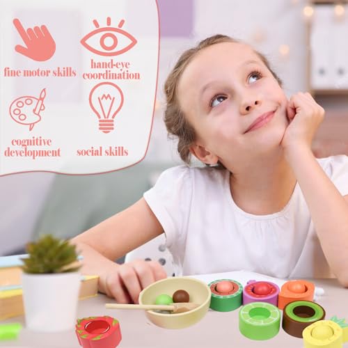 Hyacinthy Giocattoli a Colori per Bambini, Palline in Tazze, Giochi in Legno Montessori, Giocattolo Bambino, Giochi educativi Colori Bambini dell'abbinamento per Bambini di 3 Anni - immagine 7