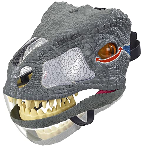 Jurassic World FMB74 Maschera Mordi e Ruggisci Velociraptor, Multicolore - immagine 5