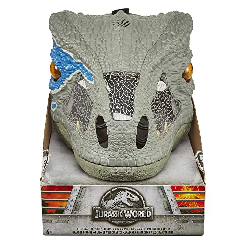 Jurassic World FMB74 Maschera Mordi e Ruggisci Velociraptor, Multicolore - immagine 7