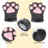 Kinsinder Costume Gatto Bambina, Gatto Cosplay Costume, Peluche Artiglio Guanti Gatto Gattino Orecchie Coda Collare Zampe Carino Adorabile Costume per il Set per Bambini e Adulti (Grigio) - immagine 4