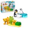 LEGO DUPLO Famiglie di Animali: Pinguini e Leoni, Giochi di Fantasia Educativi per Bambini e Bambine da 2 Anni in su, Giocattolo Creativo per la Cura dei Cuccioli, Idea Regalo d'Avventura 10442