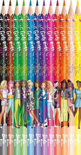 Maped - 12 matite colorate Barbie - Matite da colorare in resina - Matite colorate per bambini - Miniere resistenti - Forma Triangolare ergonomica - immagine 3