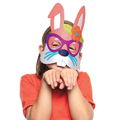 Maschera da Colorare Coniglio Pasquale Baker Ross (confezione da 8)- Creativi articoli artigianali di Pasqua per bambini da realizzare e decorare. - immagine 4