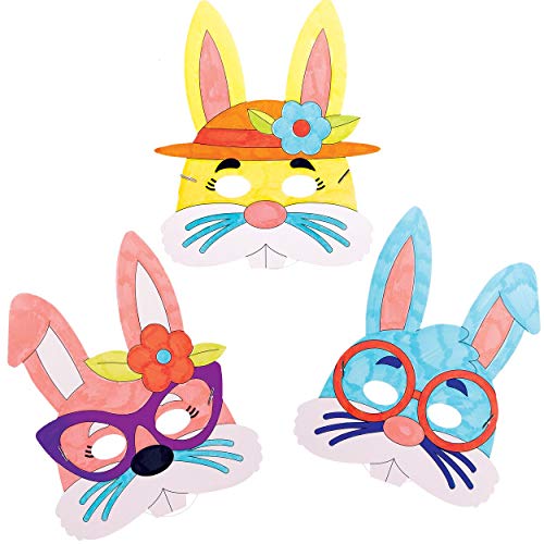 Maschera da Colorare Coniglio Pasquale Baker Ross (confezione da 8)- Creativi articoli artigianali di Pasqua per bambini da realizzare e decorare. - immagine 5