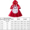 Odizli Costume da Cappuccetto Rosso per neonati, Halloween, Natale, Carnevale, travestimento, cosplay, fata, principessa, cappotto, abbigliamento per bambini - immagine 8