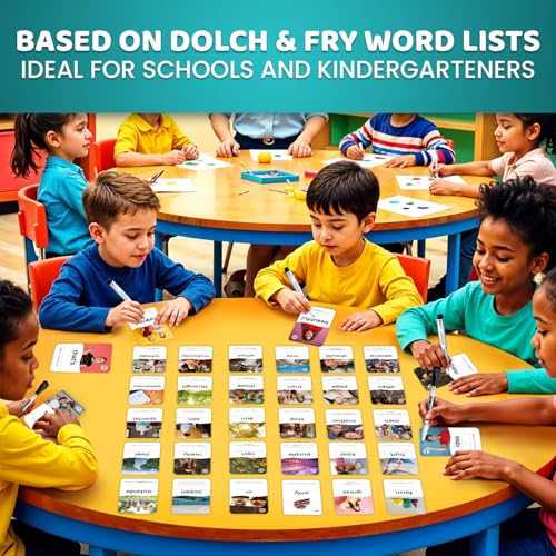 QUOKKA Schede flash per bambini, dalla pre-K alla terza elementare, caratteri in grassetto e formato jumbo, cancellabili a secco, carte riutilizzabili codificate a colori con anelli per l'ordinamento, - immagine 6