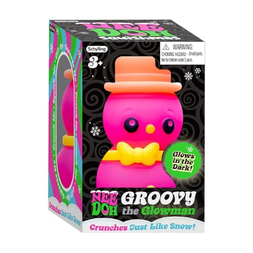 Schylling NeeDoh Squishmas Groovy Glowman, giocattolo natalizio antistress simile alla neve, in colori assortiti, dai 3 anni agli adulti (confezione da 1) - immagine 3