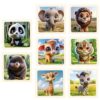 TNSLAND 8 Pezzi Puzzle Bambini 2 3 4 5 Anni Puzzle per Bambini Puzzle Della Fauna Selvatica con 6 Puzzle Giocattolo in Legno Ogni Puzzle Puzzle per Bambini E Bambine Sviluppo del Cervello
