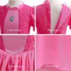 WZWLKJ Costume da principessa Pesca per ragazze Super Bros Costume da principessa con corona Fascia orecchini Guanti per costumi Cosplay Abiti per bambini vestire rosa - immagine 5