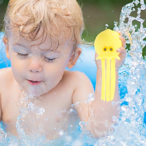 4 pz Palline D'acqua Polpo, Giocattoli Galleggianti Piscina Polpo Multicolore Morbidi Giocattoli Sensoriali Bagno Polpo Spruzzi Giocattoli per Piscina, Spiaggia, Riempitivi Sacchetti, Estate - immagine 6