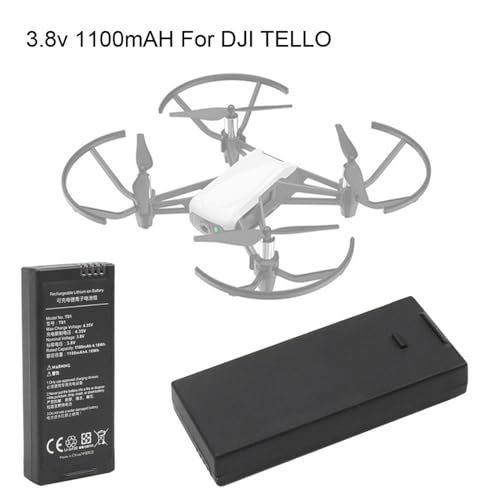 AKTOUR Flying Pro - Drone quadricottero DJI Tello, batteria di volo intelligente, 1100 mAh, 3,8 V, accessori per aeromobili, per interni (nero, taglia unica) - immagine 3