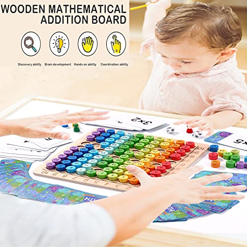 Abaco in Legno,Giochi Abaco Montessori,Tavola Delle Moltiplicazioni Montessori,Tabelline per Bambini,Giocattoli Educativi Matematica,Gioco in Legno Cubo,Tavola Pitagorica in Legno 3+ Anni - immagine 20